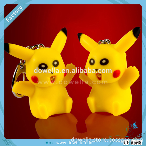 Custom pokeman keychain miniature character plastic cartoon keychain 3d cartoon keychain